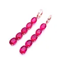 Boucles d'oreilles pendantes à pampilles rubis incrustées pour femmes plaqué or violet 14 or rose