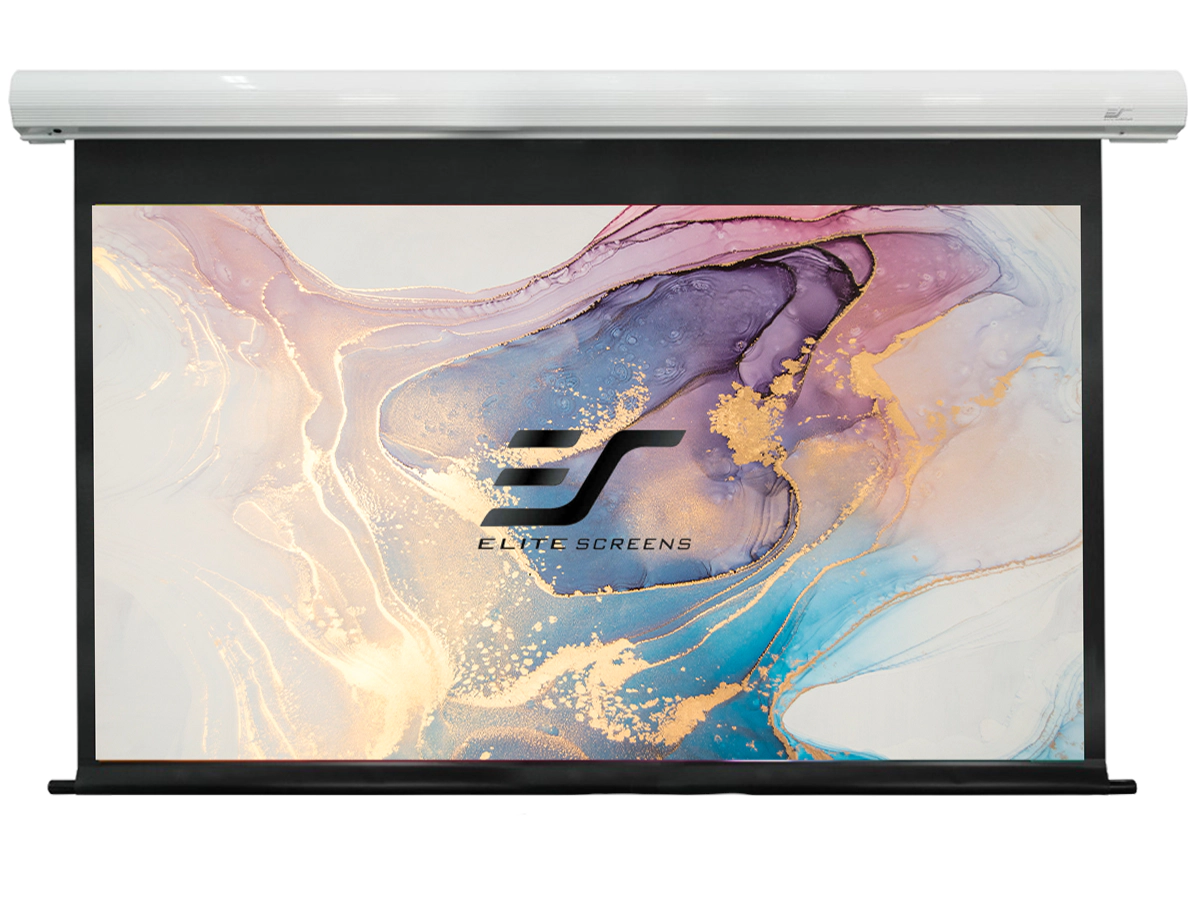 ELITE SCREENS-SAKER PREMIUM - MOTORLEINWANDWeiß / 16:9 / 186 x 105 (Vorlauf 30cm)-Projektionsleinwand-geeignet für: normalen Beamer Image
