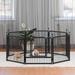 FXW Exercise Dog Pen Pet Fence 8 Panels Metal in Black | 24 H x 25 W x 0.6 D in | Wayfair DP24-8-01WY