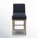 Joss & Main Bethea Counter Stool Wood/Upholstered in Blue | 38 H x 18 W x 22 D in | Wayfair 32592698B6B44ACAAF3CE2C67CBD0400