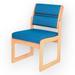 Symple Stuff Velma 21.5" W Vinyl Seat Waiting Room Chair w/ Wood Frame Wood in Blue/Brown | 33.5 H x 21.5 W x 23.25 D in | Wayfair