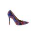 J.Crew Heels: Slip On Stiletto Cocktail Blue Floral Shoes - Women's Size 8 1/2 - Pointed Toe