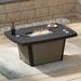 Wade Logan® Baecher 24.61" H x 51.97" W Aluminum Outdoor Fire Pit Table w/ Lid Aluminum in Gray/Brown | 24.61 H x 51.97 W x 34.06 D in | Wayfair