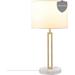 Everly Quinn Marble Table Lamp Marble/Fabric in White | 22 H x 11 W x 11 D in | Wayfair 1CB784300AED419481AC7DB4E3A9E97C