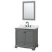 Wyndham Collection Deborah 36" Single Bathroom Vanity Set w/ Mirror Wood/Marble in Gray | 35 H x 36 W x 22 D in | Wayfair WCS202036SGBCMUNOM24