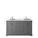 Wyndham Collection Avery 60" Double Bathroom Vanity Set Wood/Stone in Gray/Black | 35 H x 60 W x 22 D in | Wayfair WCV232360DGBCMUNOMXX