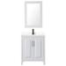 Wyndham Collection Daria 30" W Single Bathroom Vanity Set w/ Mirror Wood/Marble in White | 35.75 H x 30 W x 22 D in | Wayfair WCV252530SWBC2UNSM24