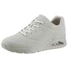 Wedgesneaker SKECHERS "UNO STAND ON AIR", Damen, Gr. 37, grau (hellgrau), Lederimitat, sportlich, Schuhe Sneaker, Freizeitschuh, Halbschuh, Schnürschuh weich gepolsterte Innensohle