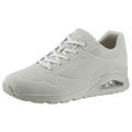 Wedgesneaker SKECHERS "UNO STAND ON AIR", Damen, Gr. 41, grau (hellgrau), Lederimitat, sportlich, Schuhe, Freizeitschuh, Halbschuh, Schnürschuh weich gepolsterte Innensohle, Topseller