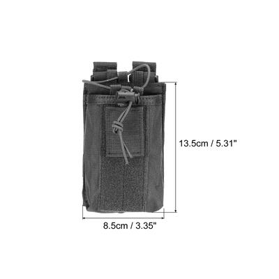Radio Pouch Walkie Talkie Protective Cover Nylon Holder Carry Bag - Black