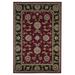 HomeRoots 5'x8' Red Black Floral Traditional Area Rug - 5' Octagon