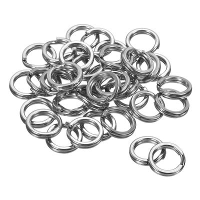 2.0mm x 16mm Fishing Split Rings, 304 Stainless Steel Double Flat Ring - Silver Tone - 2.0mm x 16mm, 100 Pack