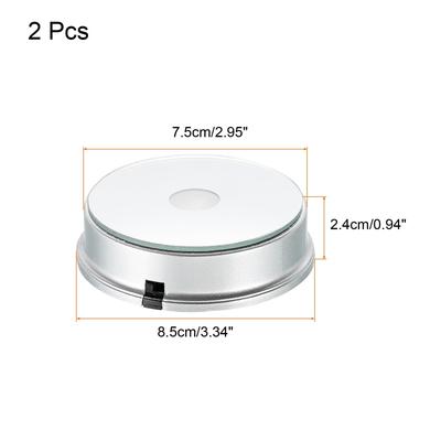 LED Displays Base 8.5x7.5x2cm Powered by 3 AAA Batteries Pack of 4 - Silver Tone