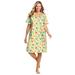Plus Size Women's Print Sleepshirt by Dreams & Co. in Yellow Cats (Size 3X/4X) Nightgown