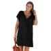 Plus Size Women's Esme Lace Up Cover Up Dress by Swimsuits For All in Black (Size 22/24)