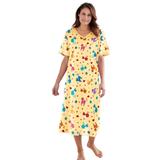 Plus Size Women's Long Print Sleepshirt by Dreams & Co. in Yellow Cats (Size M/L) Nightgown