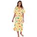 Plus Size Women's Long Print Sleepshirt by Dreams & Co. in Yellow Cats (Size M/L) Nightgown