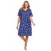 Plus Size Women's Print Sleepshirt by Dreams & Co. in Ultra Blue Bubbles (Size 3X/4X) Nightgown