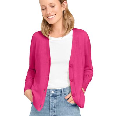 Plus Size Women's Boxy Cardigan by ellos in Raspberry Sorbet (Size 14/16)