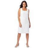 Plus Size Women's Bi-Stretch Sheath Dress by Jessica London in White (Size 26 W)