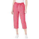 Plus Size Women's Seersucker Capri Pant by Woman Within in Vivid Red Gingham (Size 20 W)