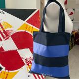 J. Crew Bags | J. Crew Stripe Tote Bag | Color: Black/Blue | Size: Os