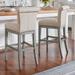 Corinne Swivel Bar & Counter Stool - Bar Height (30" Seat), Mocha, Mocha/Marbled Navy/Bar Height - Grandin Road