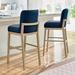 Peyton Bar Stool - Bar Height (30" H Seat), Driftwood/Marbled Navy/Bar Height - Grandin Road