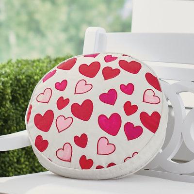 Embroidered Hearts Pillow - Grandin Road
