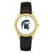 Gold Michigan State Spartans Team Logo Leather Wristwatch