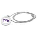 Women's Silver TCU Horned Frogs Logo Pendant Necklace