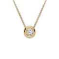 Jewelco London 18ct Yellow Gold Diamond Donut Bezel Slider Solitaire Necklace 0.9mm 18" 45cm 21pts