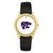Gold Kansas State Wildcats Team Logo Leather Wristwatch