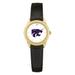 Women's Gold/Black Kansas State Wildcats Medallion Leather Watch