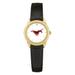 Women's Gold/Black SMU Mustangs Medallion Leather Watch