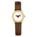 Women's Gold/Brown SMU Mustangs Medallion Leather Watch