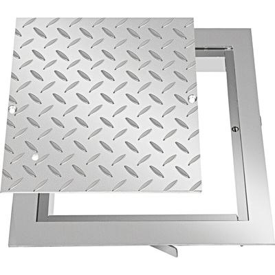 Stahl Schachtabdeckung begehbar Silber Öffnungsgröße 30x30 cm, Schachtdeckel quadratisch eckig mit