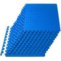ProsourceFit Puzzlematte 1,2 cm dick – 4,4 m² - 12 Ineinandergreifende Eva Bodenschutzmatten – Bodenschutzmatte Fitness für Trainings- und Spielbereiche – Sportmatte – Blau
