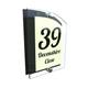 Acrylic & Aluminium Personalised Wall Plaque House Number (ARCA5-1BVP-B-C)