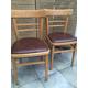 Pair of Vintage Dining Chairs, 1960s Faux Leather Wood Chairs