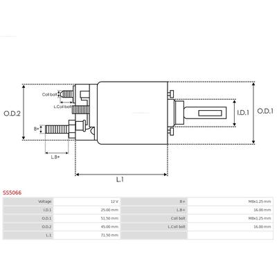 AS-PL Magnetschalter, Starter Universal 12V SS5066 Image