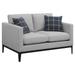 Coaster Furniture Apperson Light Grey Cushioned Back Loveseat