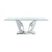 Orren Ellis Haricleea 79" Dining Table Glass/Metal in Gray | 30 H x 79 W x 39 D in | Wayfair FEF4A430108745178D6FFDBCE67A2D42