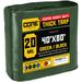 Core Tarps Extreme Heavy Duty 20 Mil 40" X 80" Waterproof Cover Tarp Aluminum in Green | 1 H x 40 W x 80 D in | Wayfair CT-703-40X80