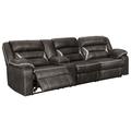 Signature Design by Ashley Kincord 123" Pillow Top Arm Reclining Sofa Faux Leather/Polyester in Brown | 41 H x 123 W x 39 D in | Wayfair 13104S2