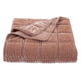 Rosdorf Park Annita Solid Faux Silk Velvet Double Box Stitch Romantic Western 50x60 inch Throw Blanket Rayon/Viscose in Brown | Wayfair