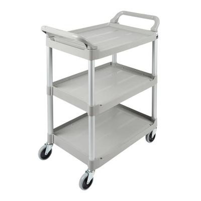 Rubbermaid® FG342488PLAT Platinum Three Shelf Utility Cart / Bus Cart 33 x 18 x 37 (FG342488PLAT)