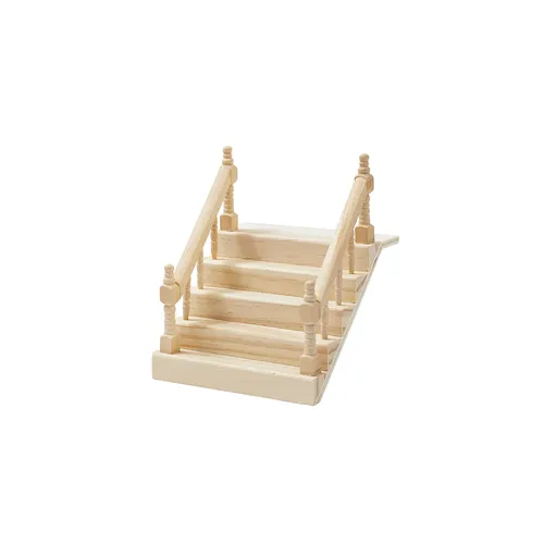 Treppe mit Handlauf, aus Holz, 10,5 cm