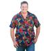 Men's Big & Tall KS Island Printed Rayon Short-Sleeve Shirt by KS Island in Red Floral (Size 3XL)