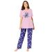 Plus Size Women's Graphic Tee PJ Set by Dreams & Co. in Pink Dog Love (Size 5X) Pajamas